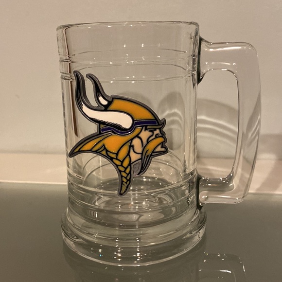 NFL Drinkware Collectible Minnesota Vikings Beer Mug-Metal Emblem - Picture 9 of 9